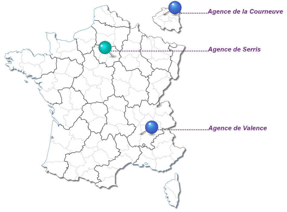 Carte des emplacements des agences